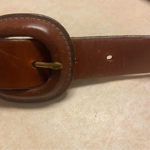 Vintage Gap Belt Womens 31”-34” USA Made Brown Leather Retro 80s 90s Classic - Picture 3 of 12
